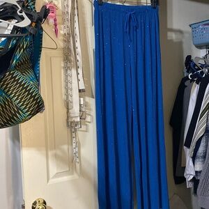 Navy Blue Wideleg pants with sparkles